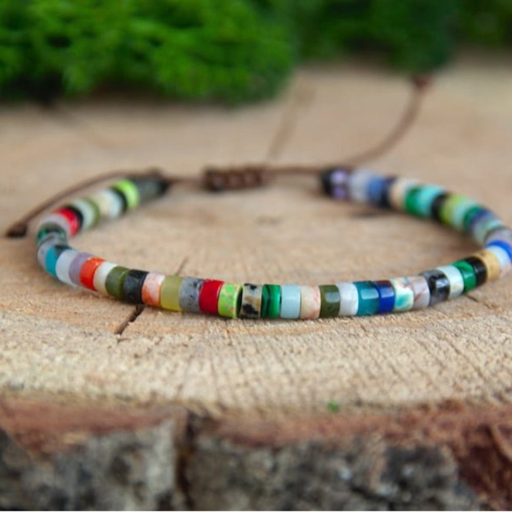Minimalist Jasper stone Bracelet - Picture 2 of 3